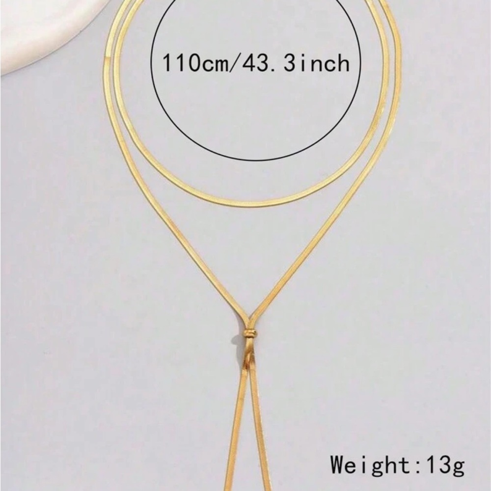 Beautiful Gold Color long Necklace Stainless Steel - Picture 5 of 5
